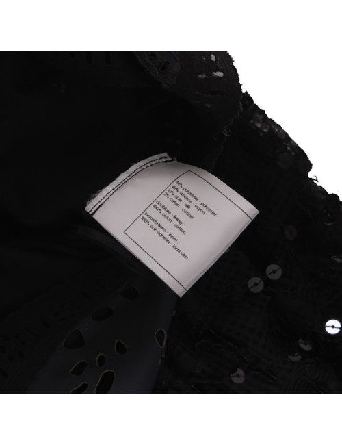 Evening dress CHANEL T 36 EN black silk and leather