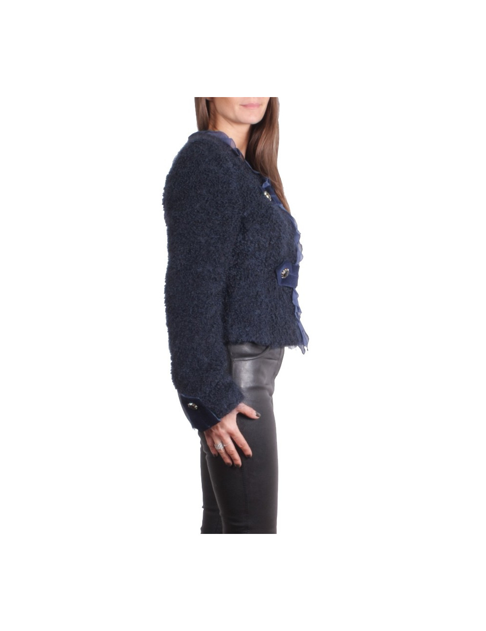 UNGARO jacket blue mohair night T 42 en