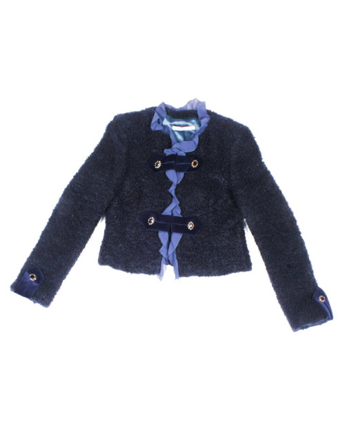 UNGARO jacket blue mohair night T 42 en