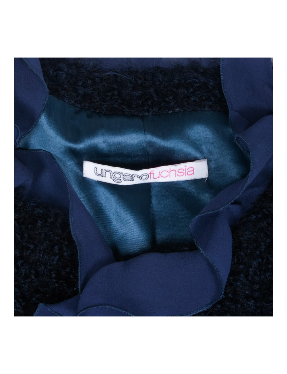 UNGARO jacket blue mohair night T 42 en