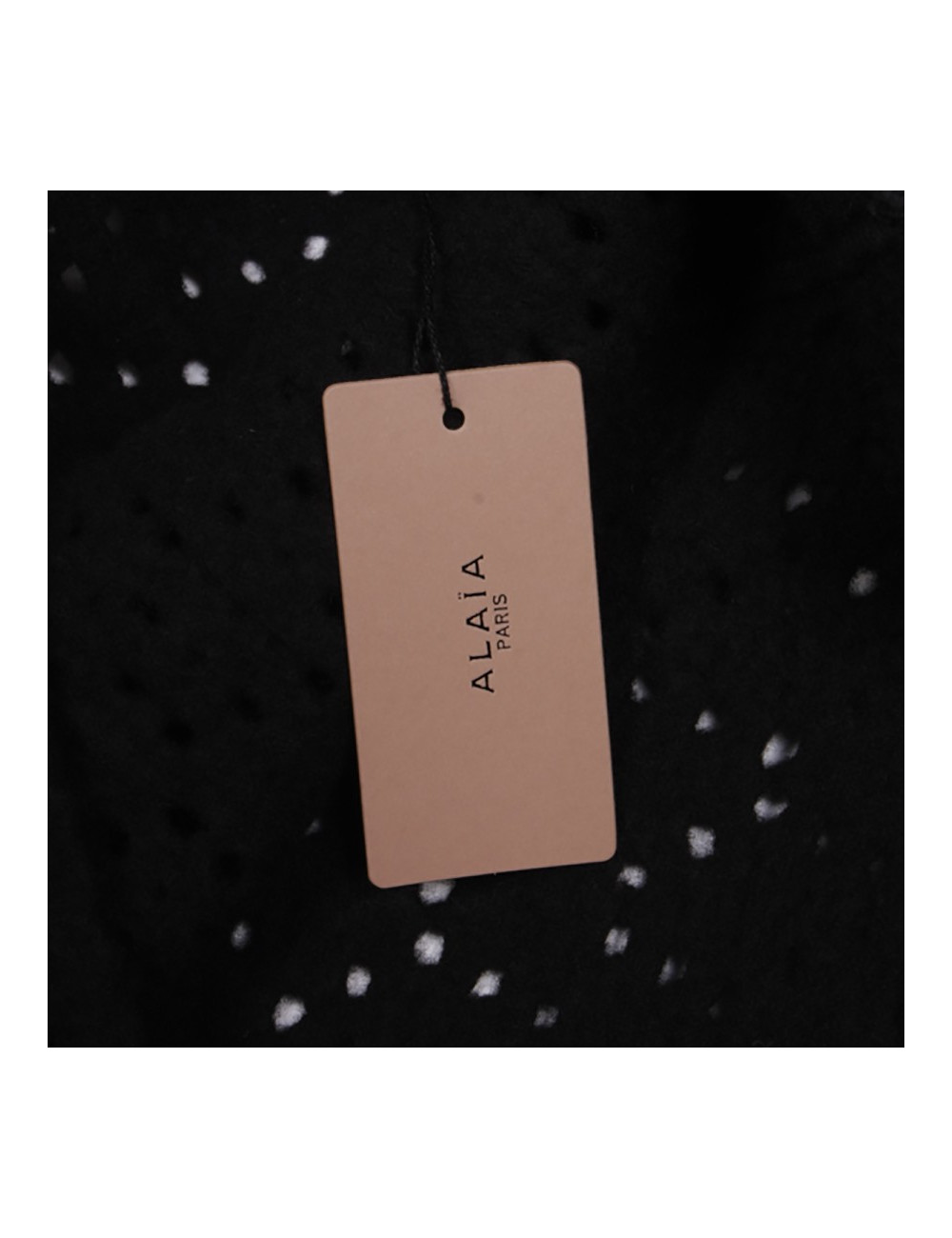 Manteau ALAIA T 38 en laine noir ajourée