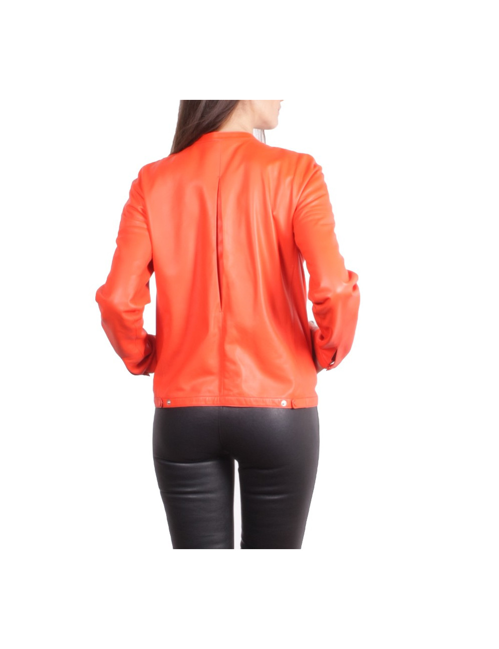 HERMES T 40 lambskin jacket orange