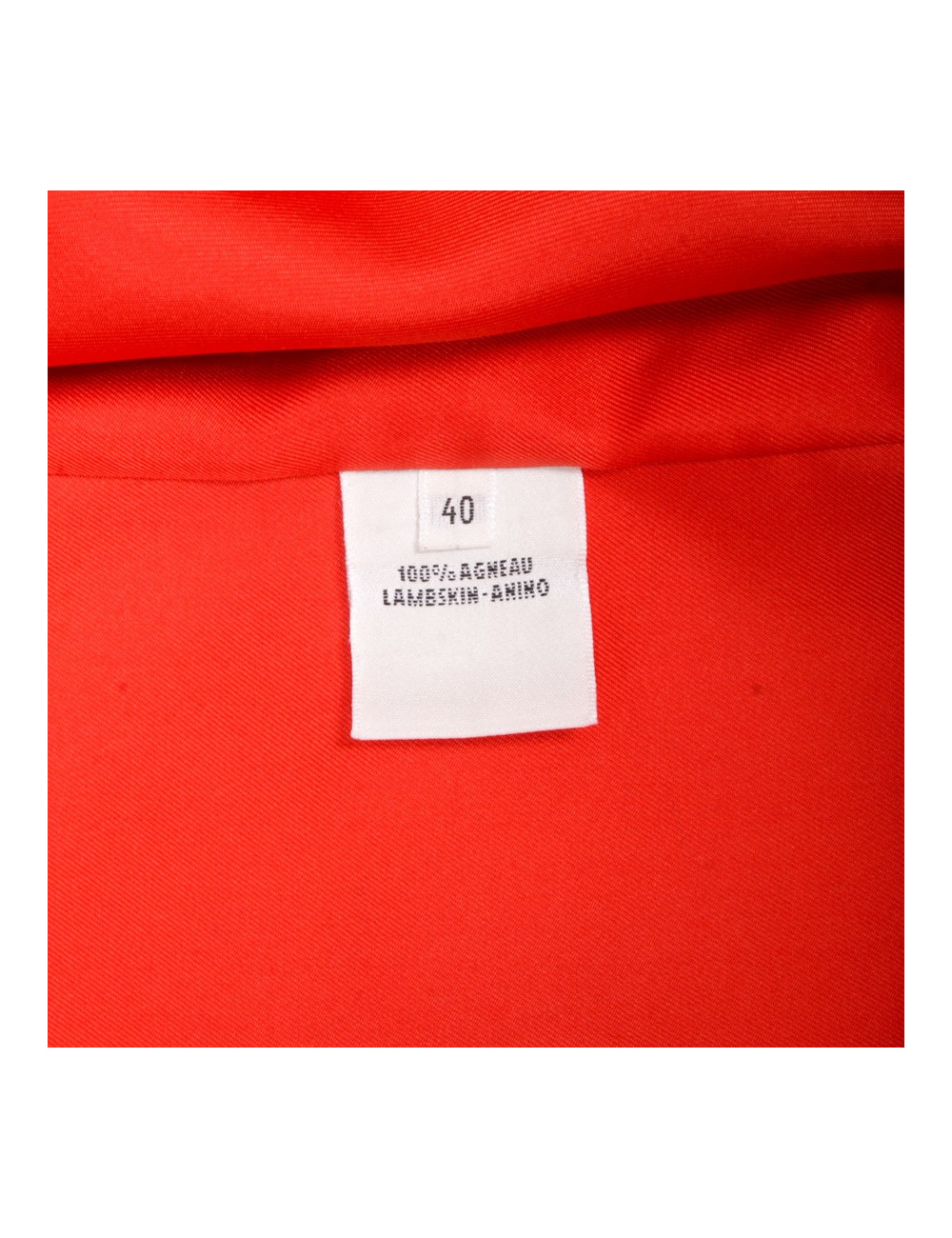 Blouson HERMES T 40 cuir d'agneau orange