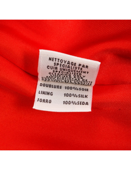 Blouson HERMES T 40 cuir d'agneau orange