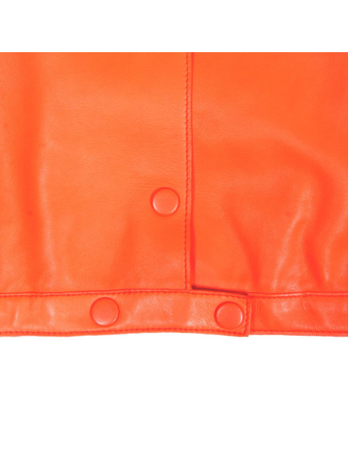 HERMES T 40 lambskin jacket orange
