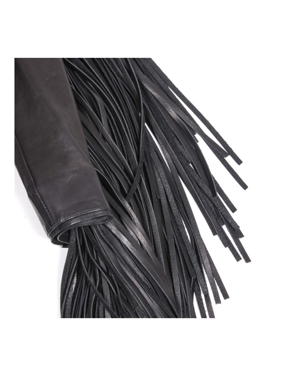 TOM FORD fringed Top in black leather size 38EU