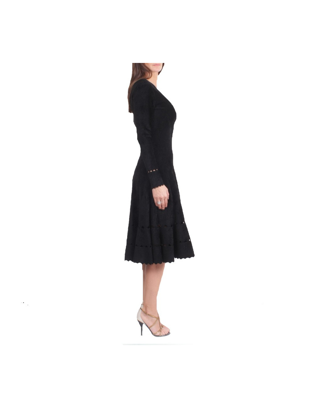 ALAÏA dress in black stretch Velvet Size 40EU