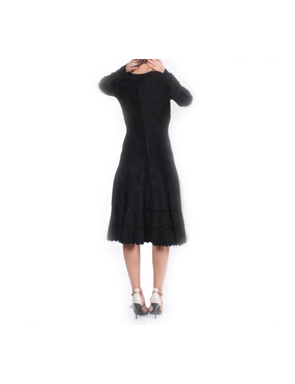 Robe ALAIA T 40 en velours stretch noir 