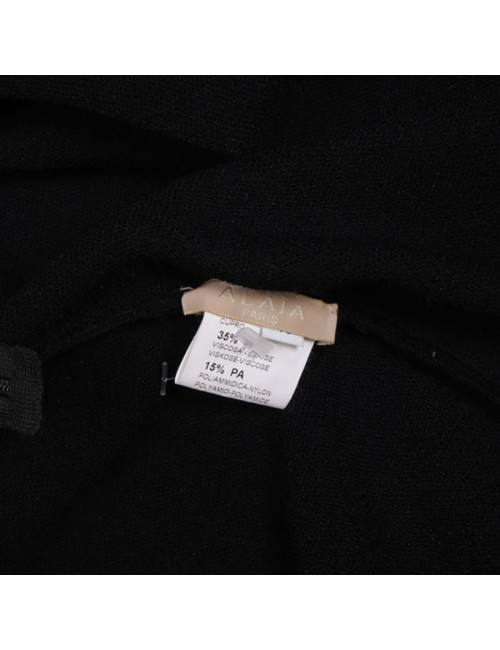 Robe ALAIA T 40 en velours stretch noir 