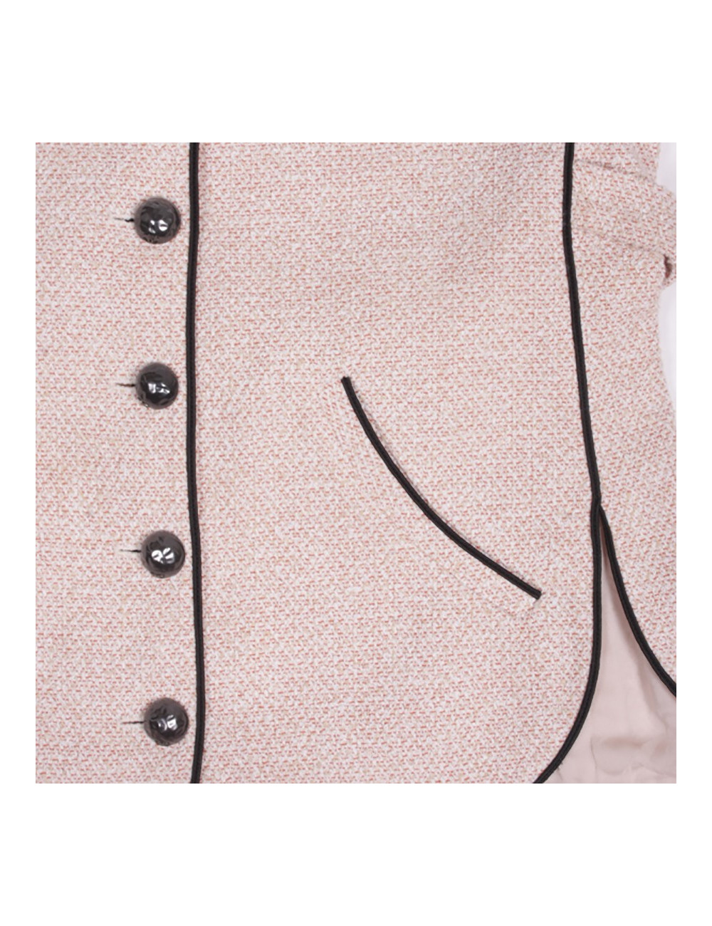 Ensemble CHANEL T 38 tweed rose et jupe en voile de soie