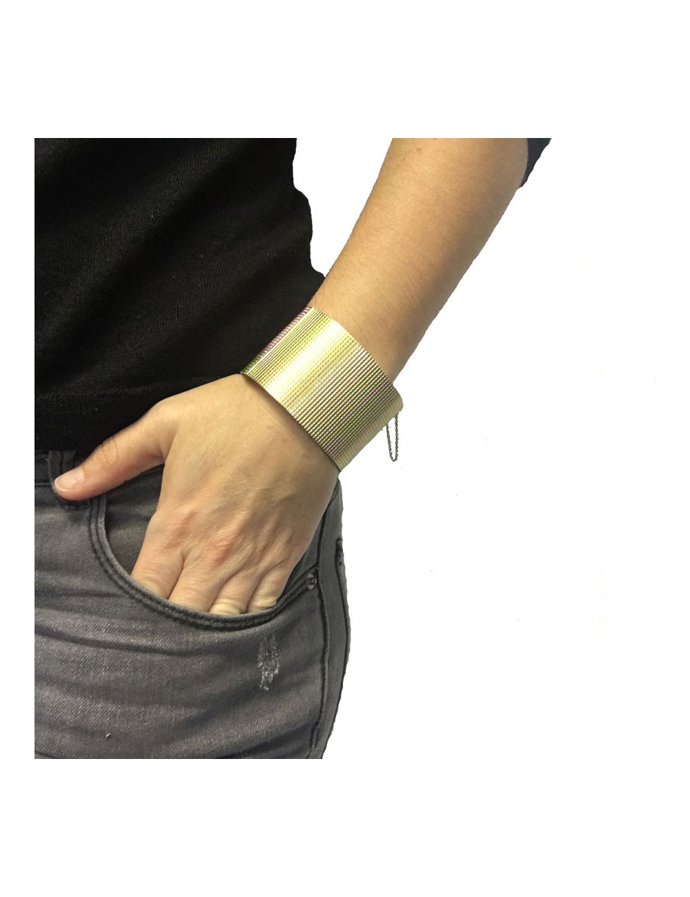 CELINE gold metal cuff size M