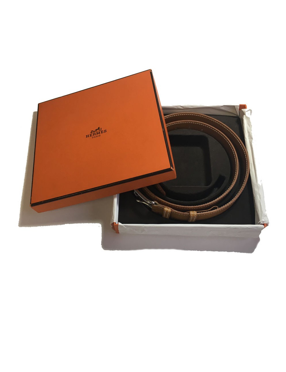 Ceinture HERMÈS en cuir gold T80