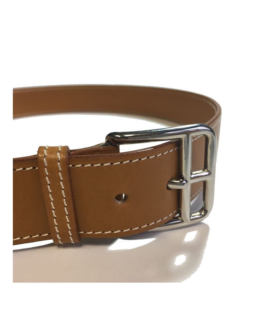 Ceinture HERMÈS en cuir gold T80