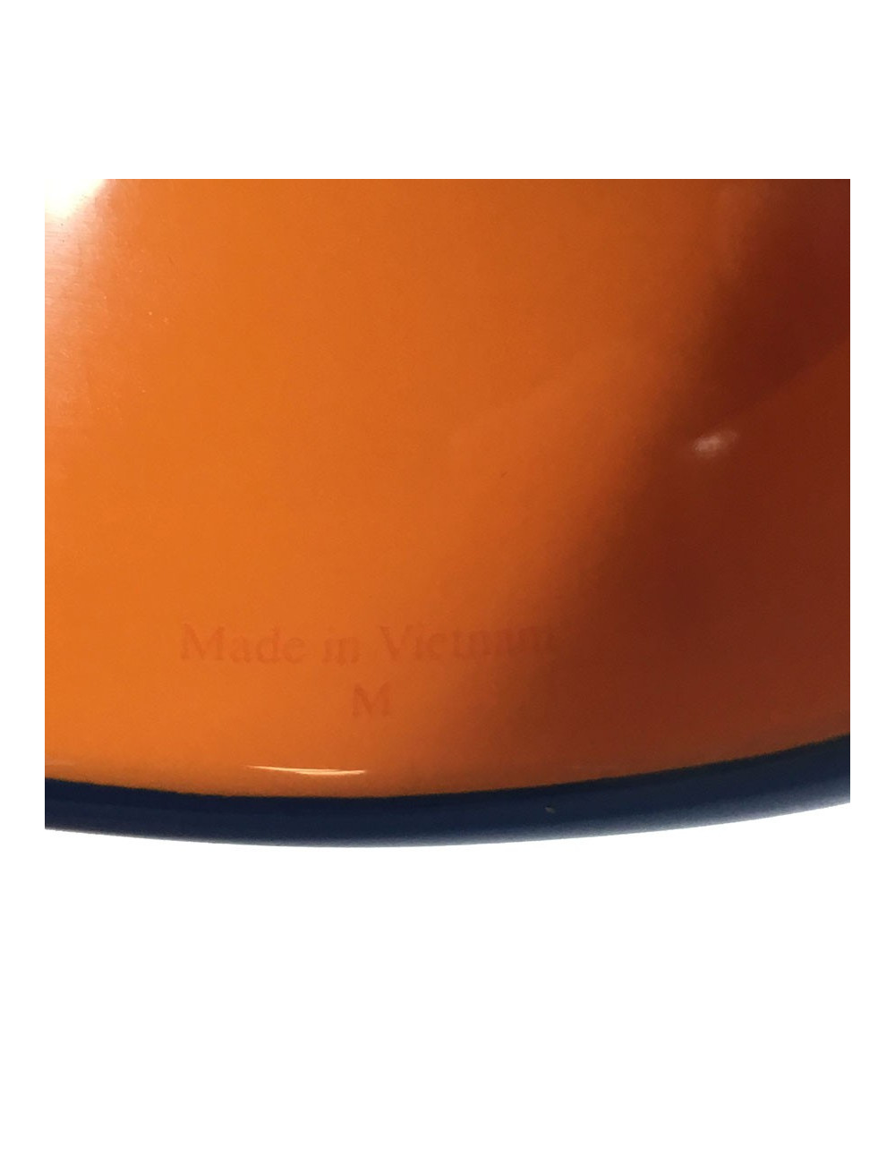 Manchette HERMÈS en bois laqué bleu et orange