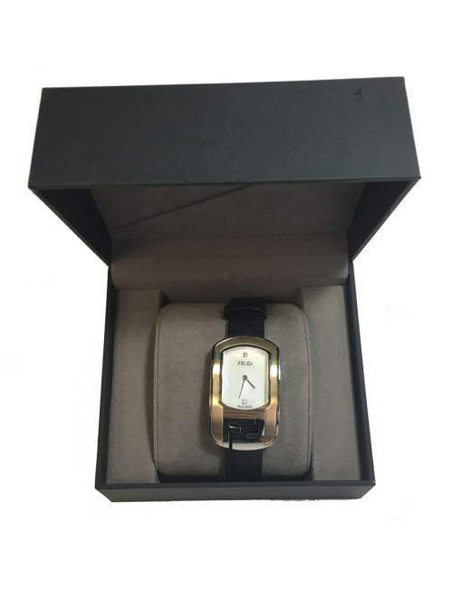 Shows FENDI collection Cameleon in black leather and gold metal