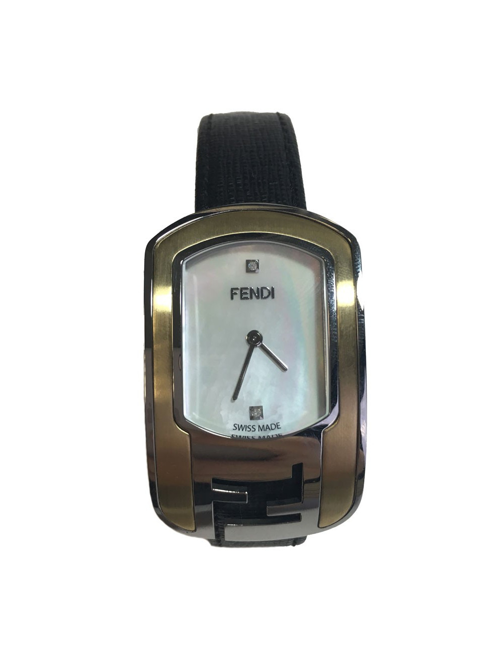 Shows FENDI collection Cameleon in black leather and gold metal