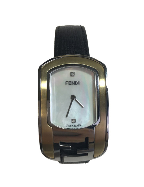 Shows FENDI collection Cameleon in black leather and gold metal