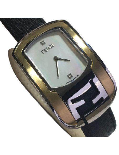 Shows FENDI collection Cameleon in black leather and gold metal