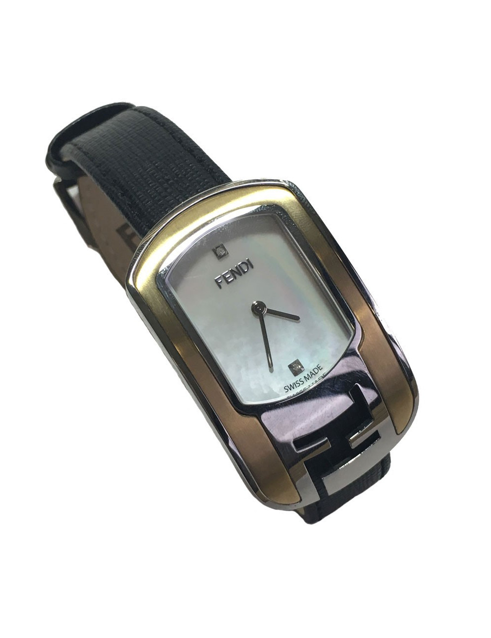 Shows FENDI collection Cameleon in black leather and gold metal