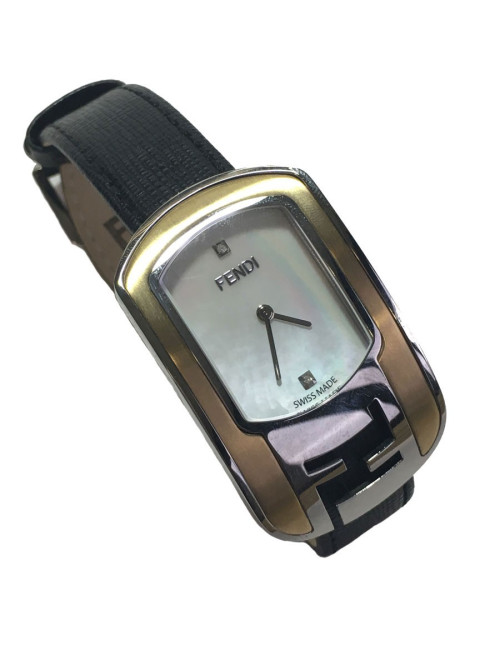 Shows FENDI collection Cameleon in black leather and gold metal