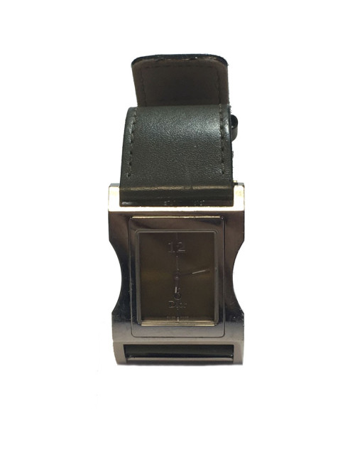 DIOR man in steel and leather watch