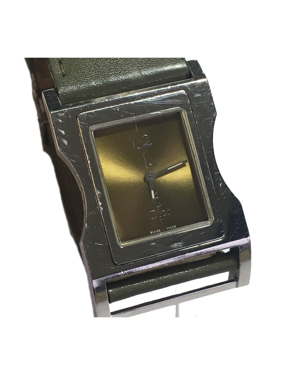 DIOR man in steel and leather watch