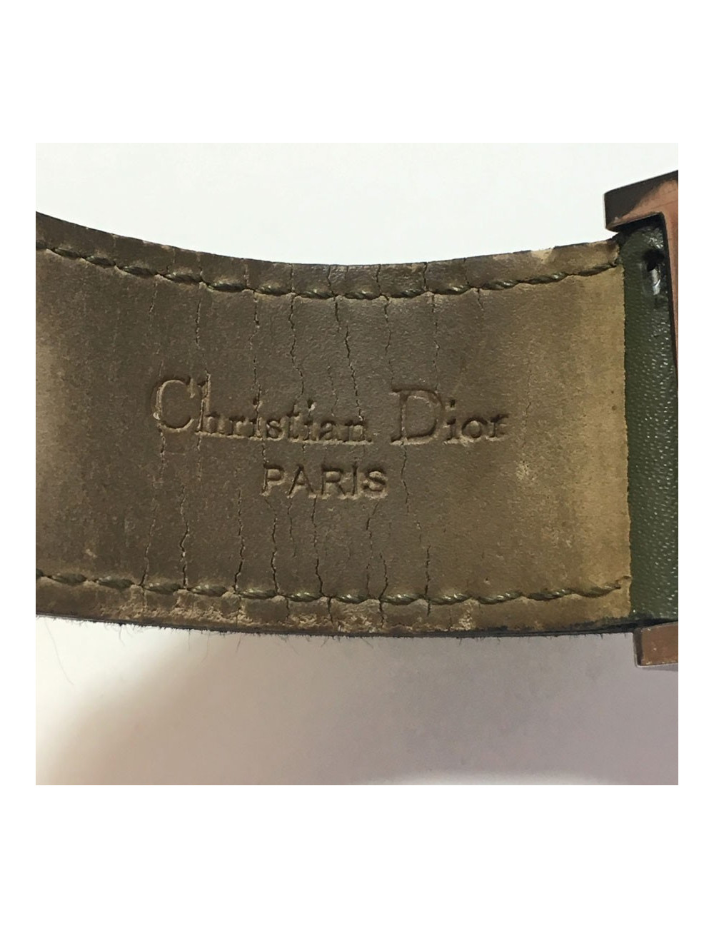 DIOR man in steel and leather watch