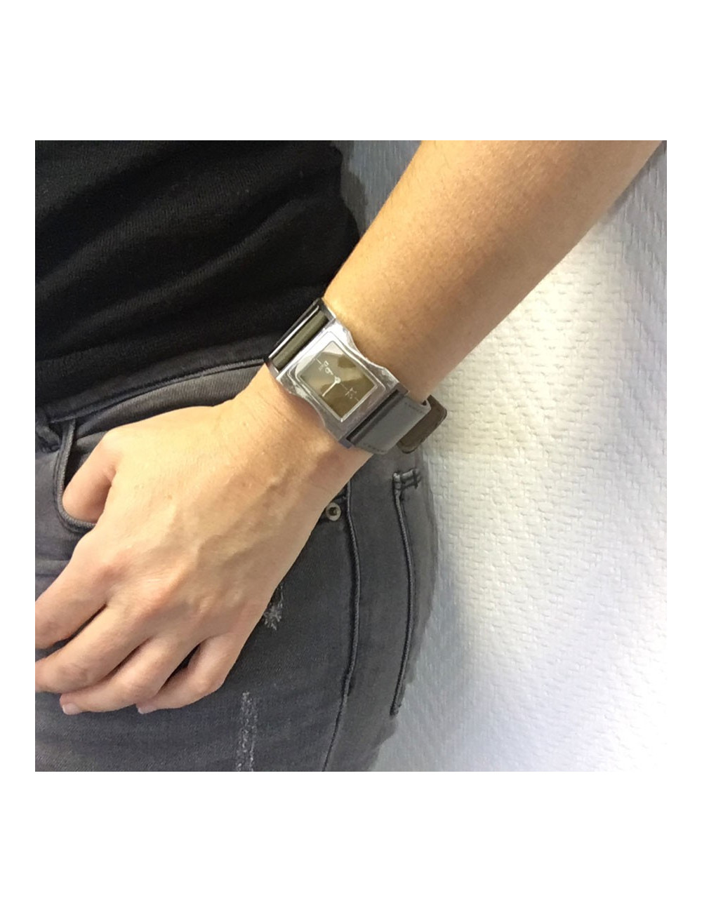 Montre DIOR homme en acier et cuir