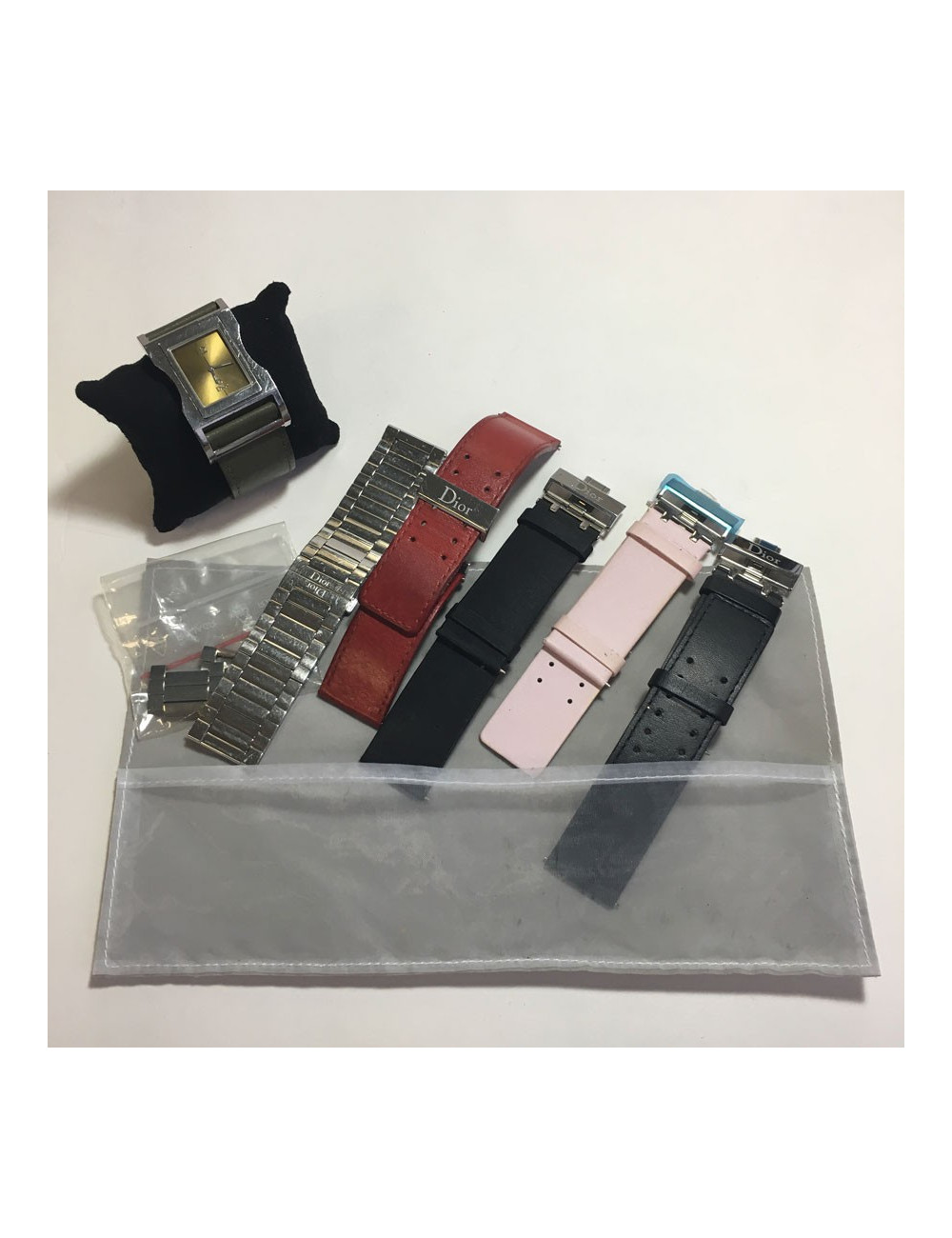 DIOR man in steel and leather watch