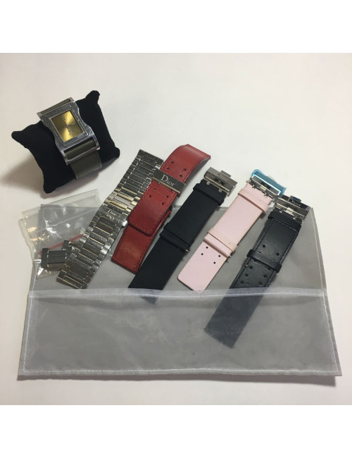 DIOR man in steel and leather watch