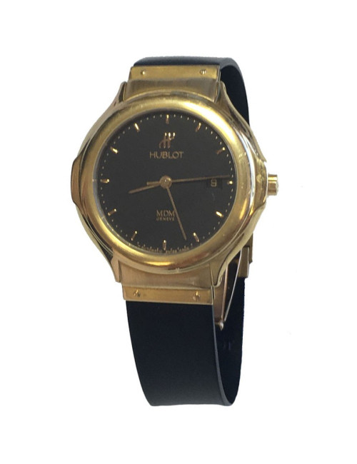 xxx Montre HUBLOT MDM automatique en or et cuir noir