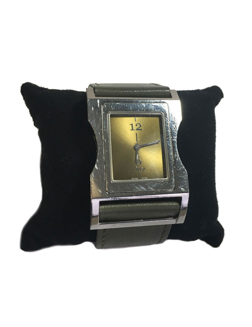 DIOR man in steel and leather watch