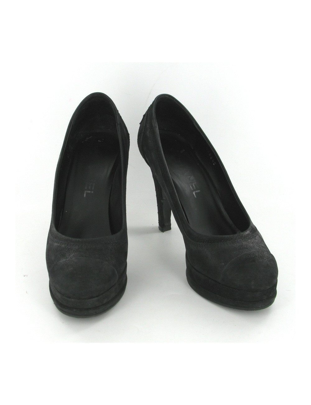 Escarpins cuir noir mâte T37 CHANEL