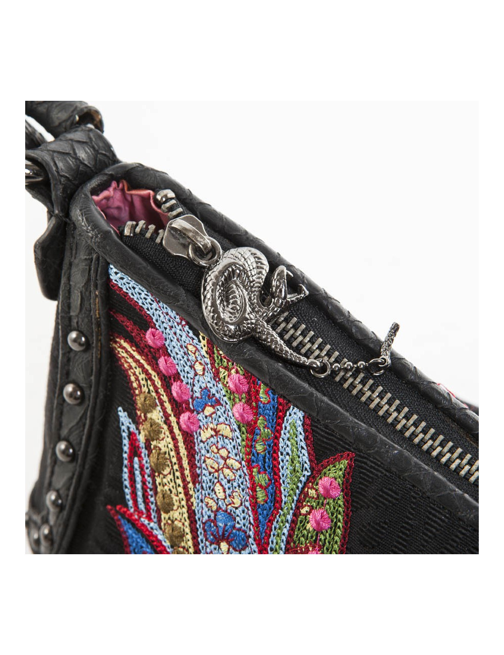 Bag Just CAVALLI multicolor flowers embroidery