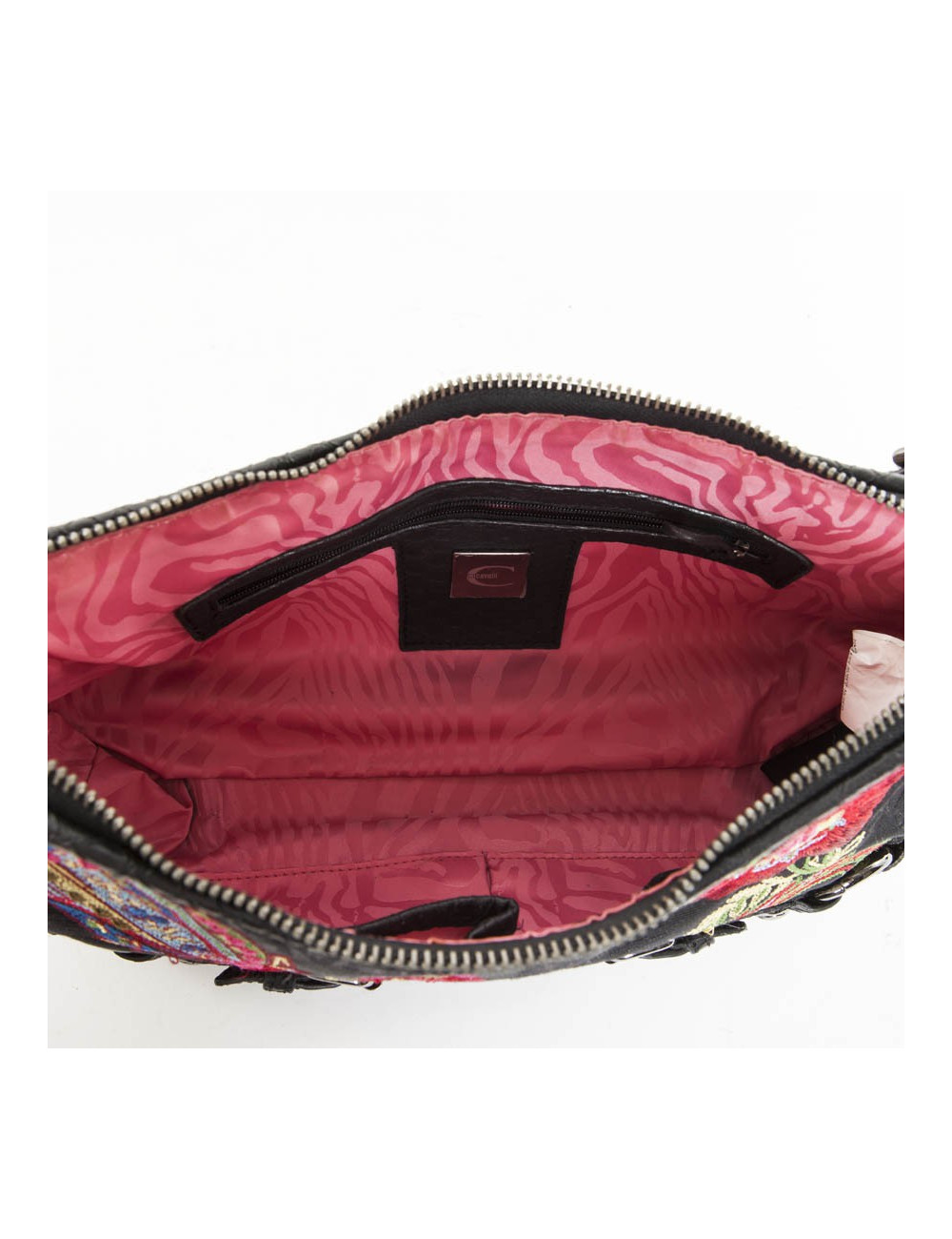 Bag Just CAVALLI multicolor flowers embroidery