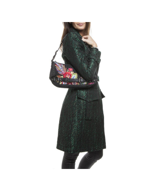 Sac Just CAVALLI broderies fleurs multicolores