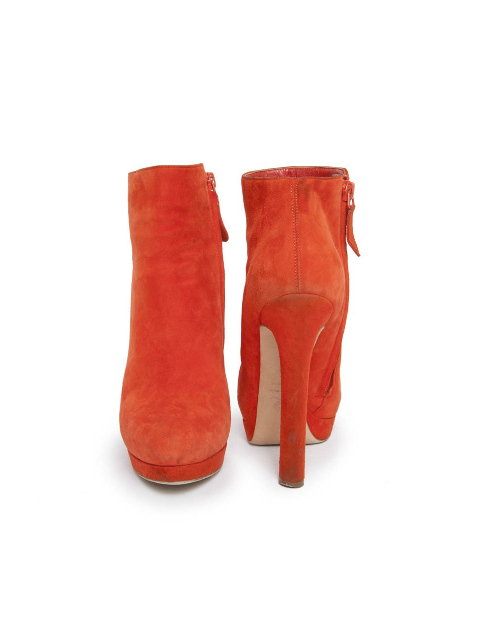 Boots ALEXANDER Mc QUEEN T 37 veau velours orange
