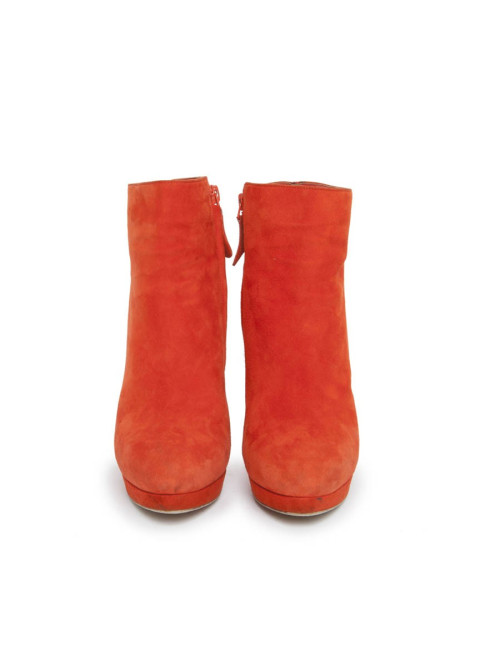 Boots ALEXANDER Mc QUEEN T 37 veau velours orange
