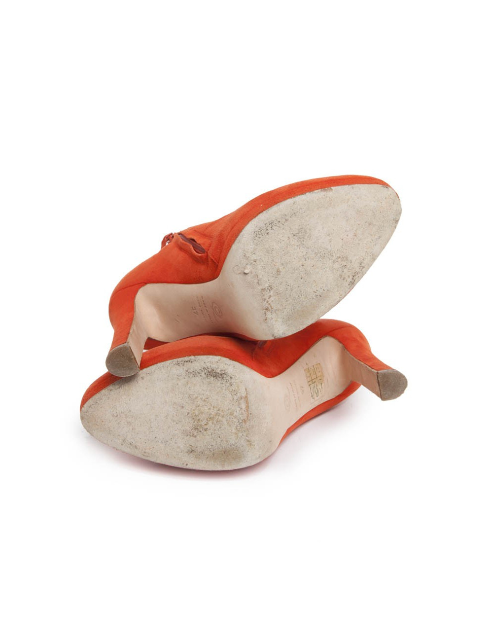 Boots ALEXANDER Mc QUEEN T 37 veau velours orange