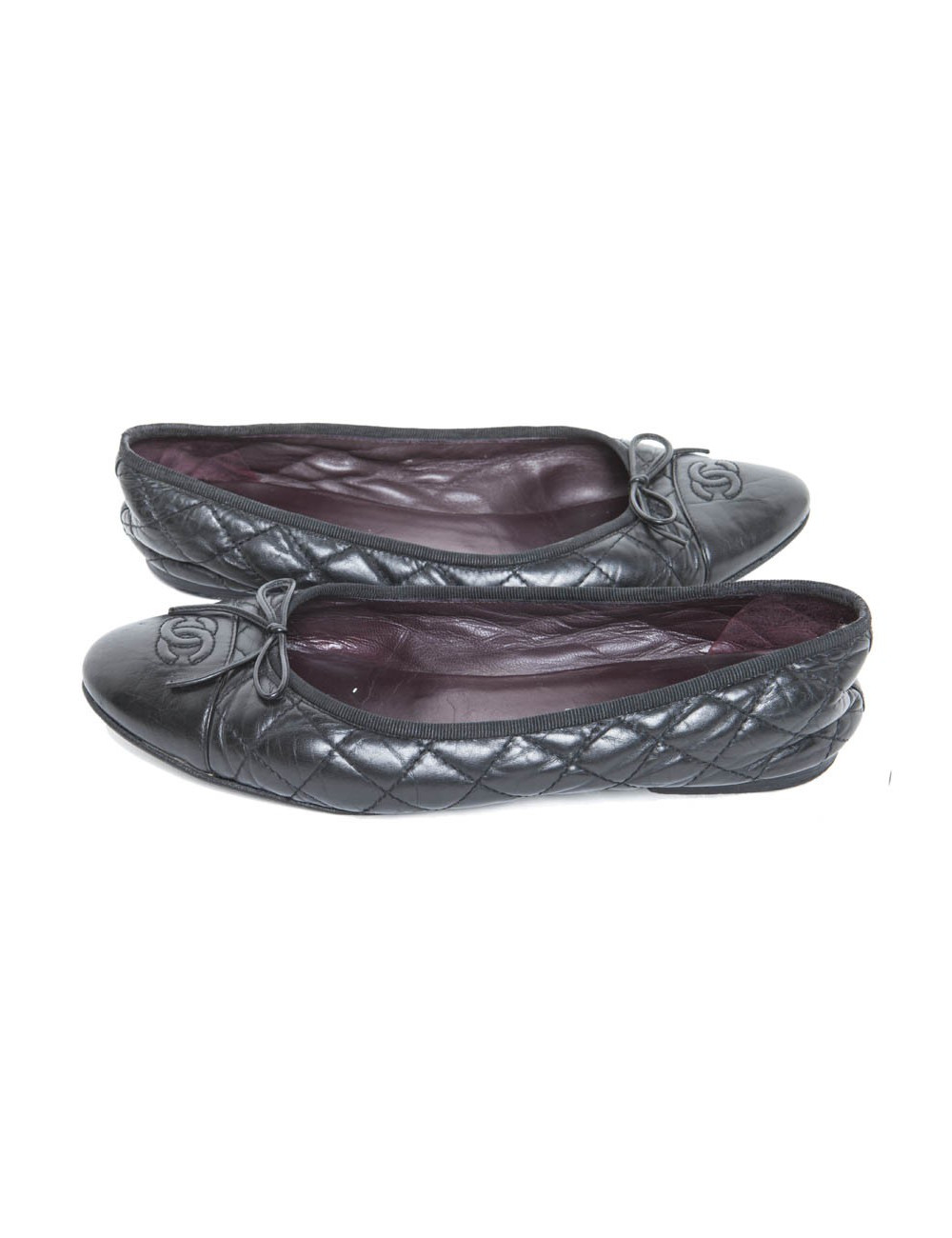 Ballerines CHANEL matelassées noir t 39