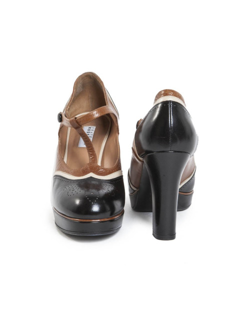 Escarpins FRATELLI ROSSETTI cuir bicolore T38,5