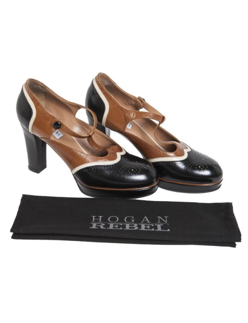 FRATELLI ROSSETTI leather Tricolore T38 pumps, 5