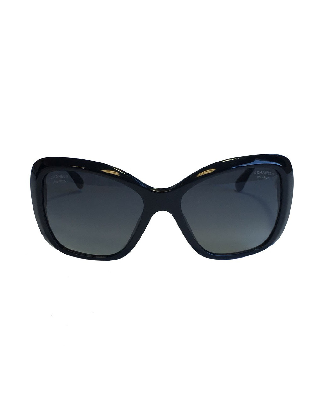 Lunettes de soleil CHANEL en plastique noir 
