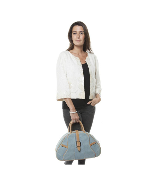 Bag saddle bowling DIOR Vintage light blue jean