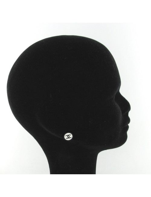 Clous d'oreilles noir et blanc CHANEL