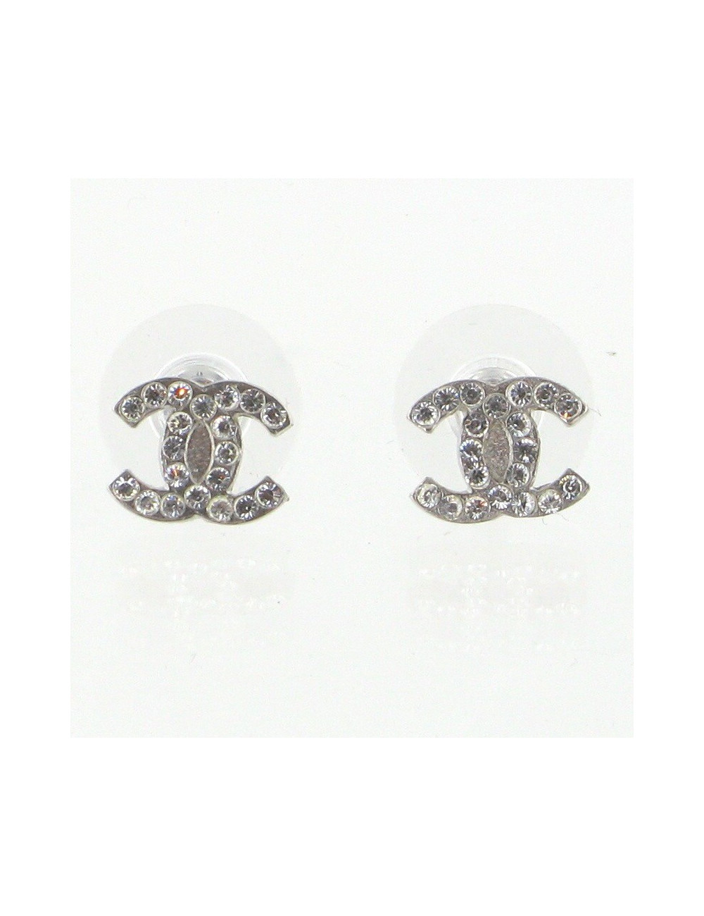 Petits clous d'oreilles CC strass