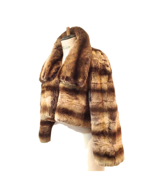 Veste DOLCE REBECCA en vison dégradé beige