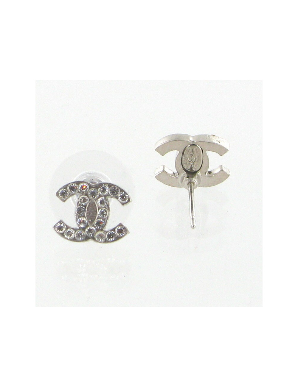 Petits clous d'oreilles CC strass