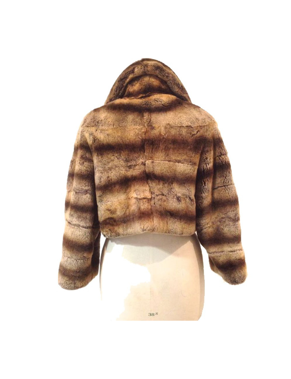 Veste DOLCE REBECCA en vison dégradé beige