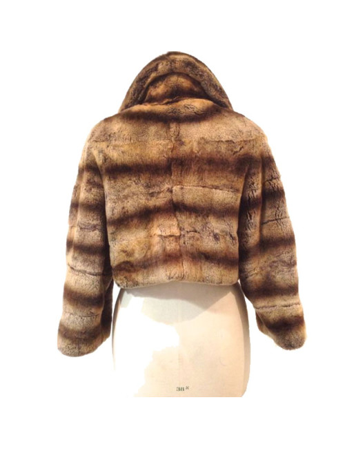 Veste DOLCE REBECCA en vison dégradé beige